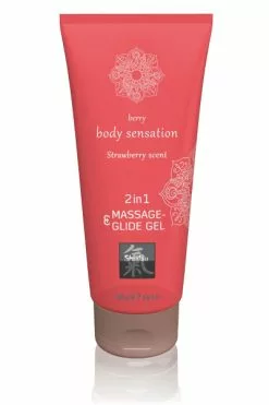 Massage Gel En Glijmiddel - 2in1 Aardbeiengeur 200ml