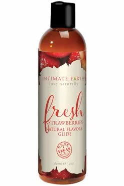 Intimate Earth - Natural Flavors Glide Verse Aardbeien 60 Ml