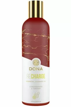Dona - Essential Massage Olie Recharge Citroengras & Gember 120 Ml
