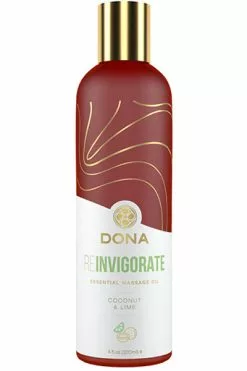 Dona - Essential Massage Olie Reinvigorate Kokosnoot Limoen 120 Ml